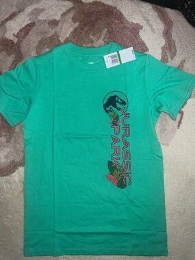 NEW Hybrid Apparel Teal Jurassic Park Graphic Tee